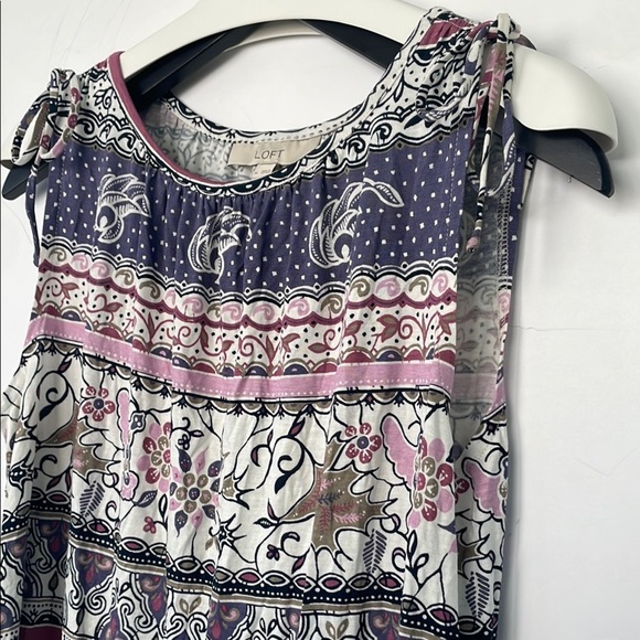 LOFT Purple and Pink Sleeveless Tank Top Medium - Picture 1 of 15